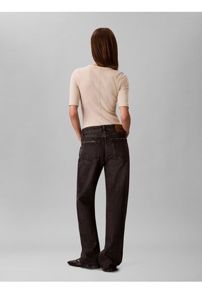 Camiseta Beige De Algodón Con Logotipo Calvin Klein