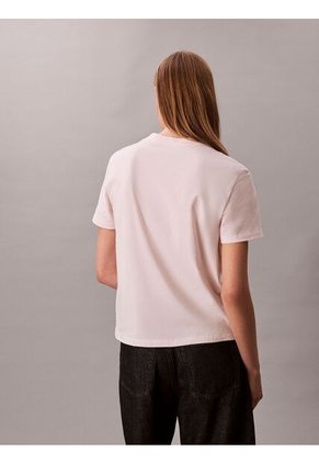 Camiseta Rosa Clásica Con Monograma Metalizado Calvin Klein