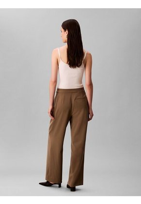 Pantalón Verde Recto De Sarga Tailored Calvin Klein