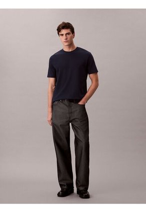 Camiseta Azul De Algodón Interlock Calvin Klein