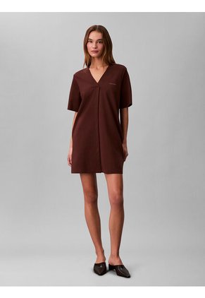 Vestido Chocolate Mini De Punto Milano Calvin Klein