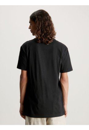 Camiseta Con Monograma Hombre Negro Calvin Klein