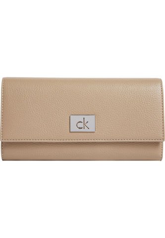 Billetera Beige Trifold Con Placa Metálica Calvin Klein Calvin Klein