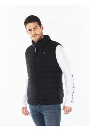 Chaleco Negro Con Cierre De Cremallera Para Hombre