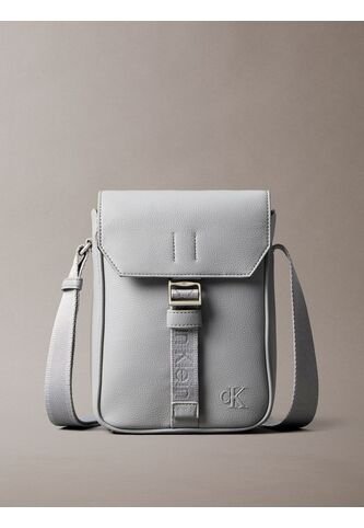 Bolso Gris Cargo Reporter Con Cierre De Solapa Calvin Klein Calvin Klein