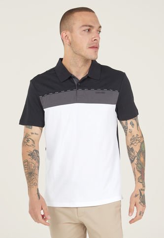 Calvin Klein - Polo Negro-Gris-Blanco Calvin Klein