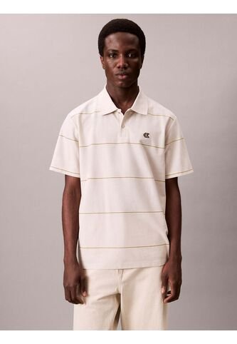 Polo Beige Sencillo Con Raya Texturizada Calvin Klein Calvin Klein