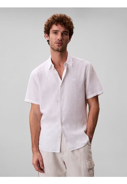Camisa Blanca Clásica De Manga Corta Calvin Klein