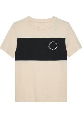 Camiseta Blanca De Manga Corta Con Diseño De Bloques De Color Calvin Klein Calvin Klein