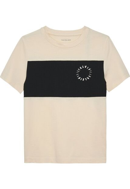 Camiseta Blanca De Manga Corta Con Diseño De Bloques De Color Calvin Klein