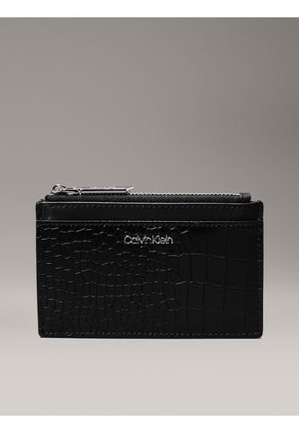 Tarjetero Negro De Cuero De Cocodrilo Calvin Klein Calvin Klein
