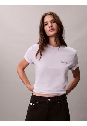 Camiseta Blanca Clásica Con Logo Estampado Calvin Klein