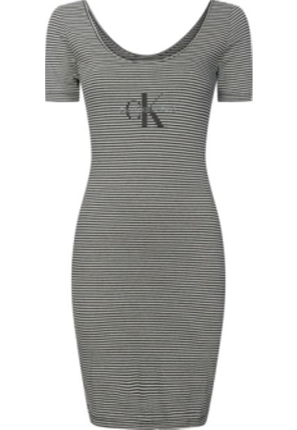 Monogram Stripe Ballet Vestido Blanco Y Negro Calvin Klein - Compra Ahora |  Dafiti Colombia