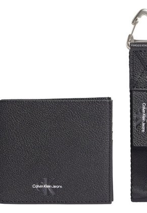 Billetera Negra Y Llavero De Cuero En Set De Regalo Calvin Klein