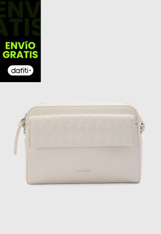 Bolso Manos Libres Calvin Klein Mini Quilt Marfil Calvin Klein