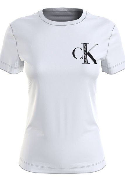 Camiseta Con Logo Blanco Calvin Klein
