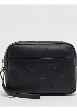Monedero Negro Con Monograma En Relieve Calvin Klein