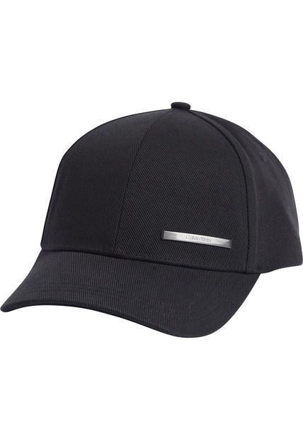 Gorra Negra De Algodón Con Barra Metálica Calvin Klein