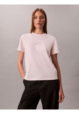 Camiseta Rosa Clásica Con Monograma Metalizado Calvin Klein Calvin Klein