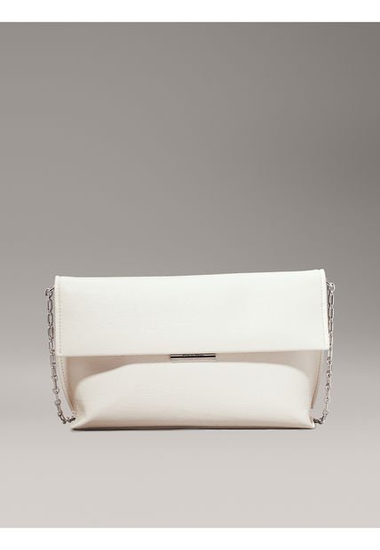 Bolso Blanco De Hombro Granulado Calvin Klein