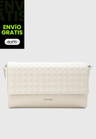 Bolso Manos Libres Calvin Klein Quilt Mini Marfil Calvin Klein