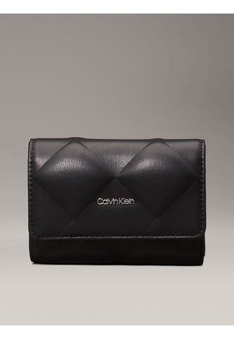 Billetera Negra Pequeña Acolchada De Plegado Triple Con RFID Calvin Klein Calvin Klein