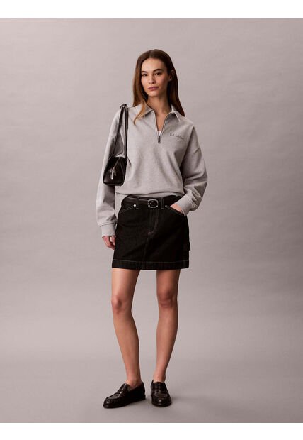 Saco Gris De Tejido French Terry Con Cremallera Calvin Klein