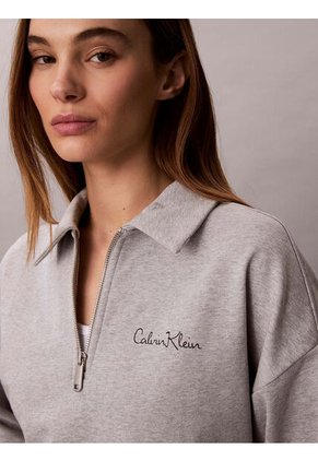 Saco Gris De Tejido French Terry Con Cremallera Calvin Klein