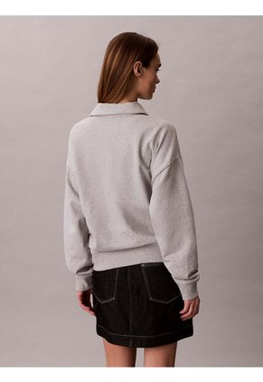 Saco Gris De Tejido French Terry Con Cremallera Calvin Klein