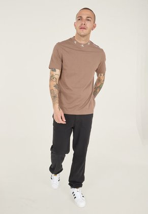 Camiseta Taupe-Blanco Calvin Klein