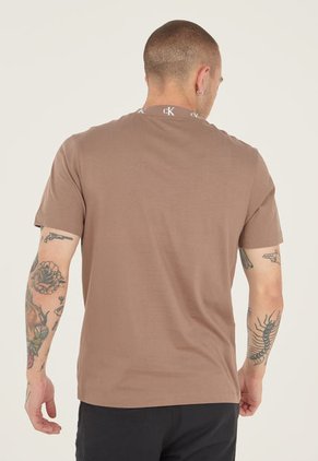 Camiseta Taupe-Blanco Calvin Klein