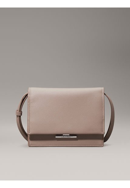 Bolso Gris Cruzado Saffiano Calvin Klein