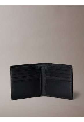 Billetera Negra Billfold Con Relieve Integral De Emblema Calvin Klein