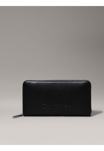 Billetera Negra Grande Con Cremallera En El Contorno RFID Calvin Klein Calvin Klein