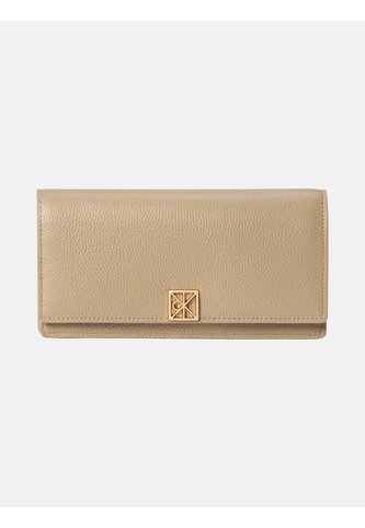 Billetera Beige Larga De Cuero Calvin Klein Calvin Klein