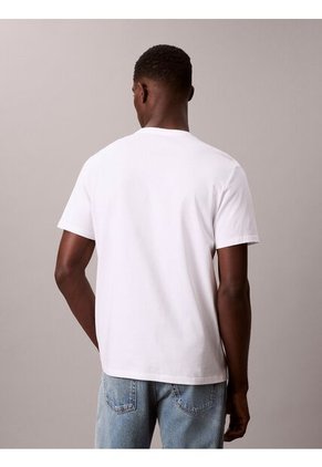 Camiseta Blanca Con Gráfico De Logo Calvin Klein