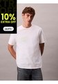 Camiseta Blanca Con Logo Estampado En Alineado Derecho Calvin Klein de Calvin Klein
