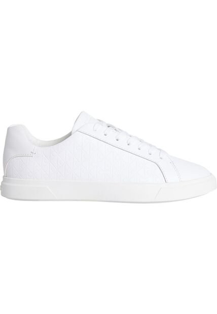 Tenis Blanco De Perfil Bajo Con Monograma En Relieve Calvin Klein