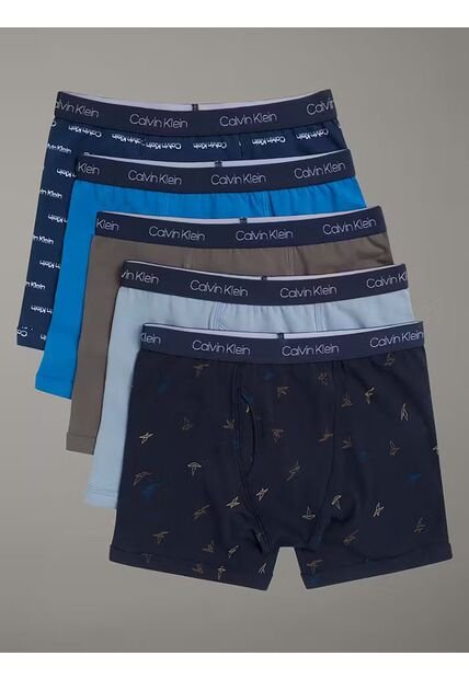 Pack Azul De 5 Bóxers De Algodón Elástico Para Niño Calvin Klein