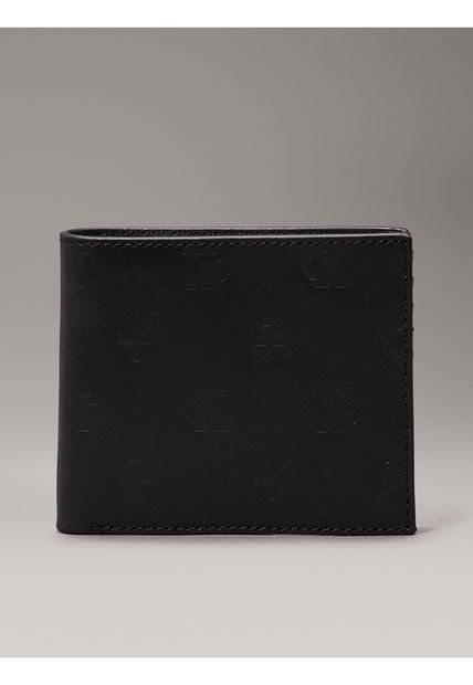 Billetera Celeste Con Compartimento Para Billetes Y Monedero De Cuero Con Logo Calvin Klein