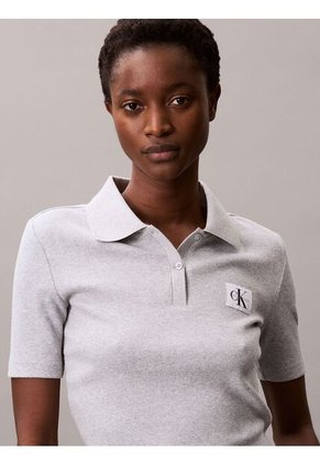 Polo Gris Con Insignia Calvin Klein