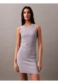 Vestido Gris Corto Sculpted De Punto De Canalé Calvin Klein de Calvin Klein