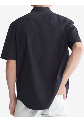 Camisa Negro Sencilla Y Solida Con Logo Para Hombre Calvin Klein