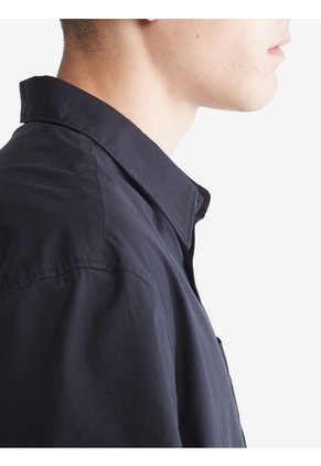 Camisa Negro Sencilla Y Solida Con Logo Para Hombre Calvin Klein