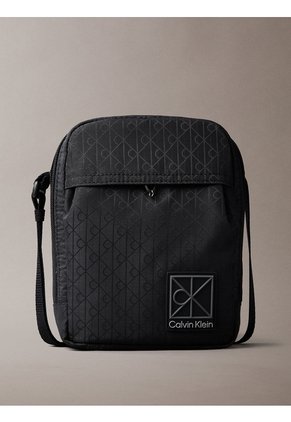 Bolso Negro Reporter Con Estampado De Emblema Calvin Klein