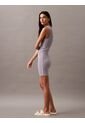 Vestido Gris Corto Sculpted De Punto De Canalé Calvin Klein de Calvin Klein