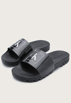 Playera Negro-Blanco Calvin Klein Monogram Rubber