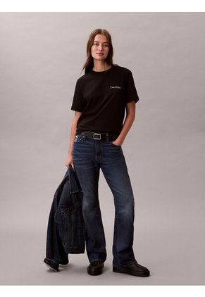 Camiseta Negra Clásica Con Logo Estampado Calvin Klein