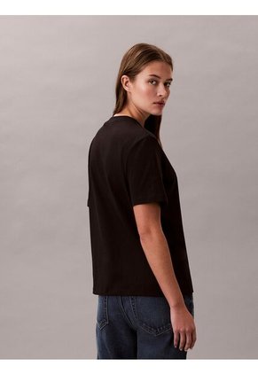 Camiseta Negra Clásica Con Logo Estampado Calvin Klein