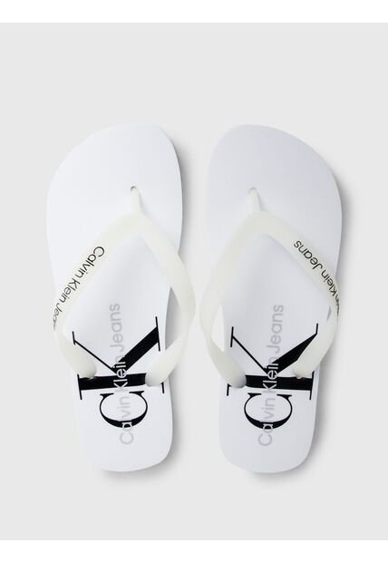 Sandalias Blanco De Playa Con Monologo Calvin Klein